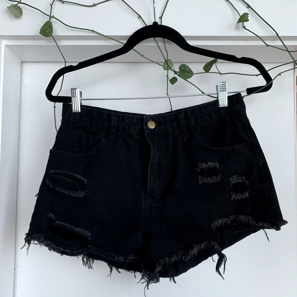 Black Jean shorts